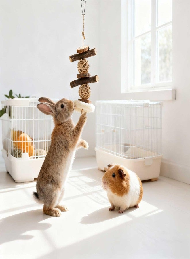 matafat Rabbit Toys, 30 Pcs DIY Rabbit Chew Toys Kit for Teeth Guinea Pig Treats Natural Timothy Hay Chips with Herbal Flowers Bunny Enrichment Toys for Hamster Gerbils Chinchillas - Image 5